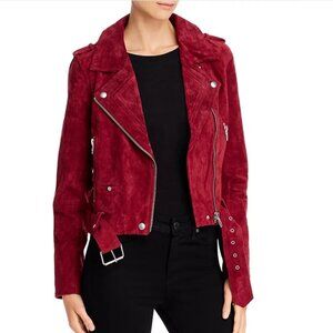 Blank NYC Red Suede Moto Jacket size Medium